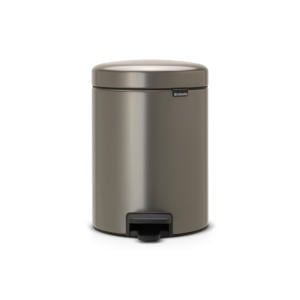 NewIcon pedaalemmer 5L met kunststof binnenemmer - Matt Steel