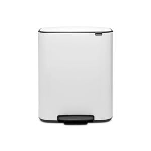 Bo pedaalemmer 2x30L met 2 kunststof binnenemmers - White
