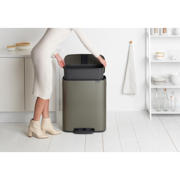 thumbnail: Brabantia Bo pedaalemmer 60L met kunststof binnenemmer - Platinum