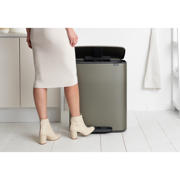 thumbnail: Brabantia Bo pedaalemmer 60L met kunststof binnenemmer - Platinum
