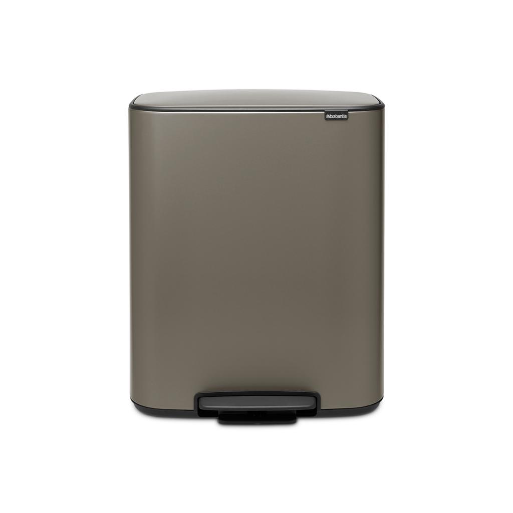 Brabantia Bo pedaalemmer 2x30L met 2 kunststof binnenemmers - Platinum