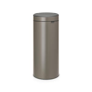 Touch Bin afvalemmer 30L met kunststof binnenemmer - Platinum