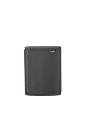 Bo afvalemmer 12L met kunststof binnenemmer - Mineral Infinite Grey
