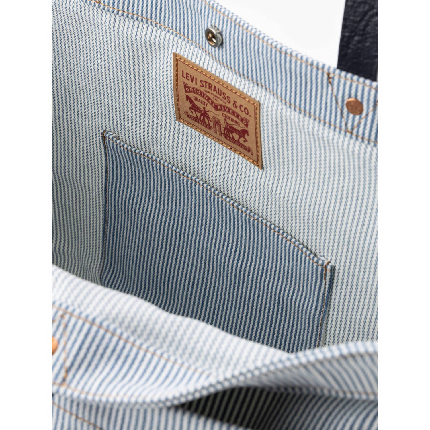 Levi's gestreepte shopper lichtblauw