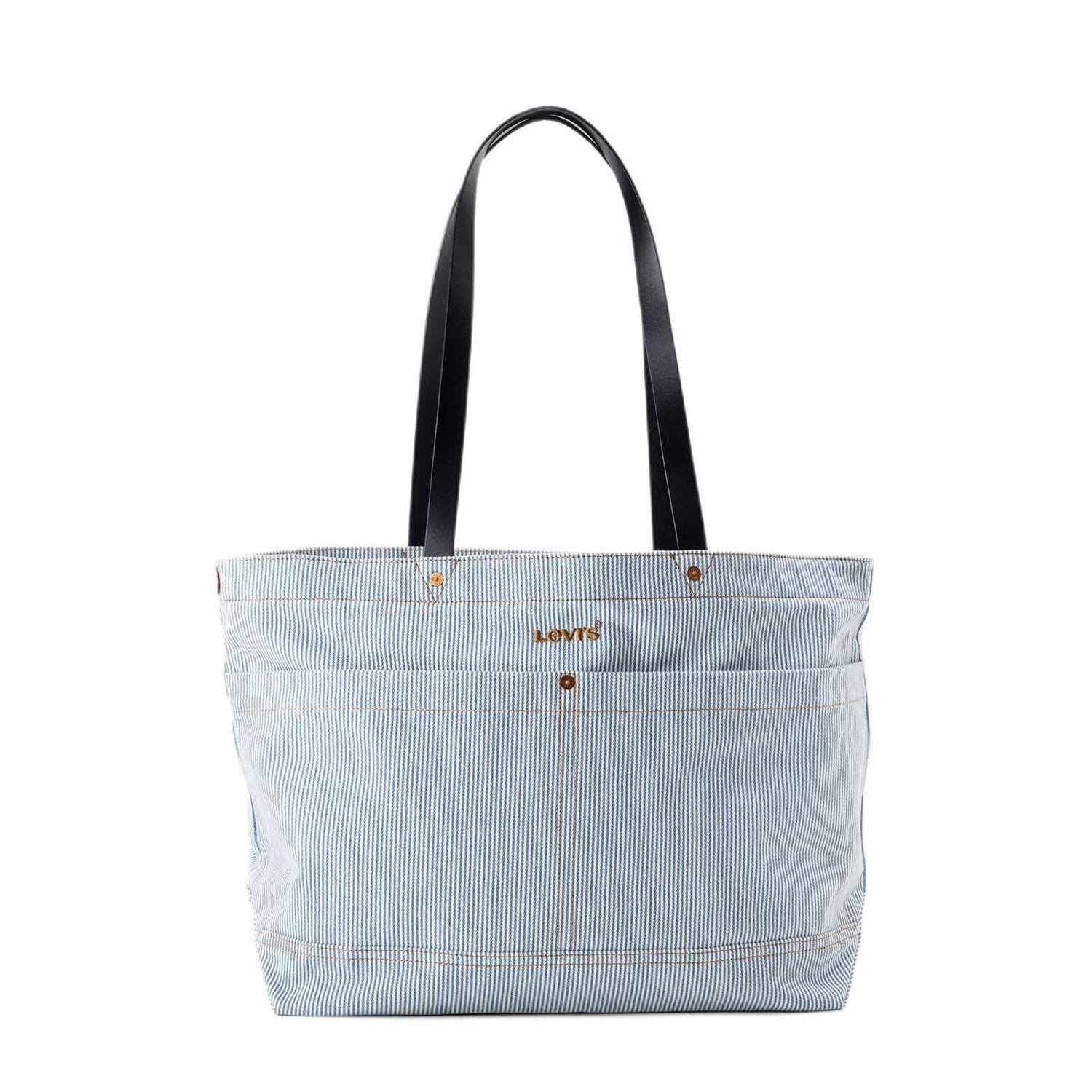 Levi's gestreepte shopper lichtblauw