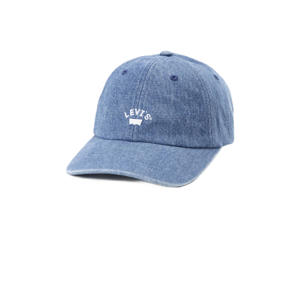 denim pet met logo blauw