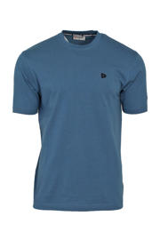thumbnail: Donkerblauwe heren Donnay sportshirt van katoen met logo dessin, korte mouwen en ronde hals