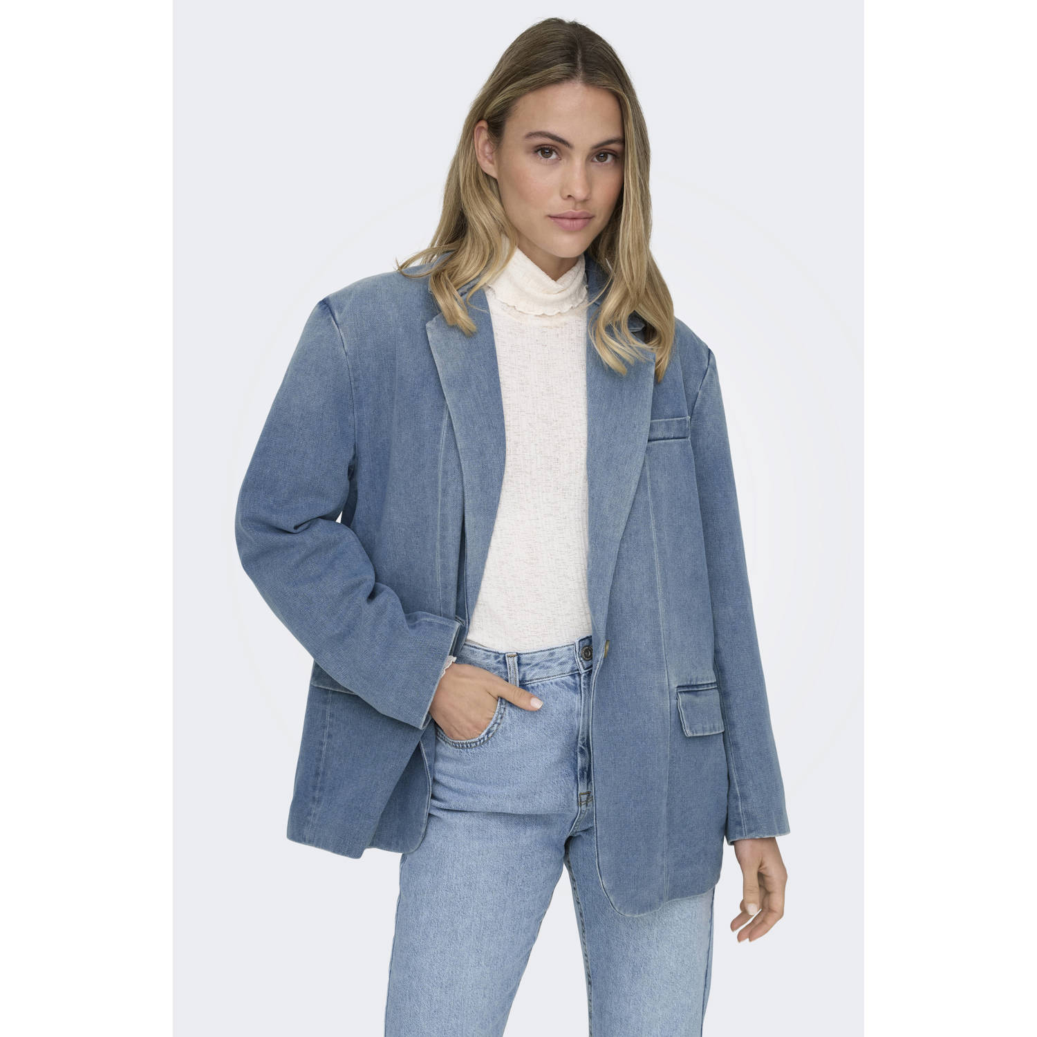 ONLY light blue denim regular blazer