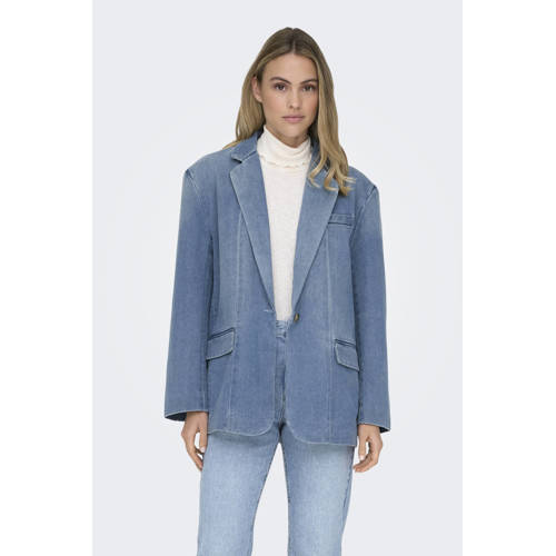 ONLY light blue denim regular blazer afbeelding