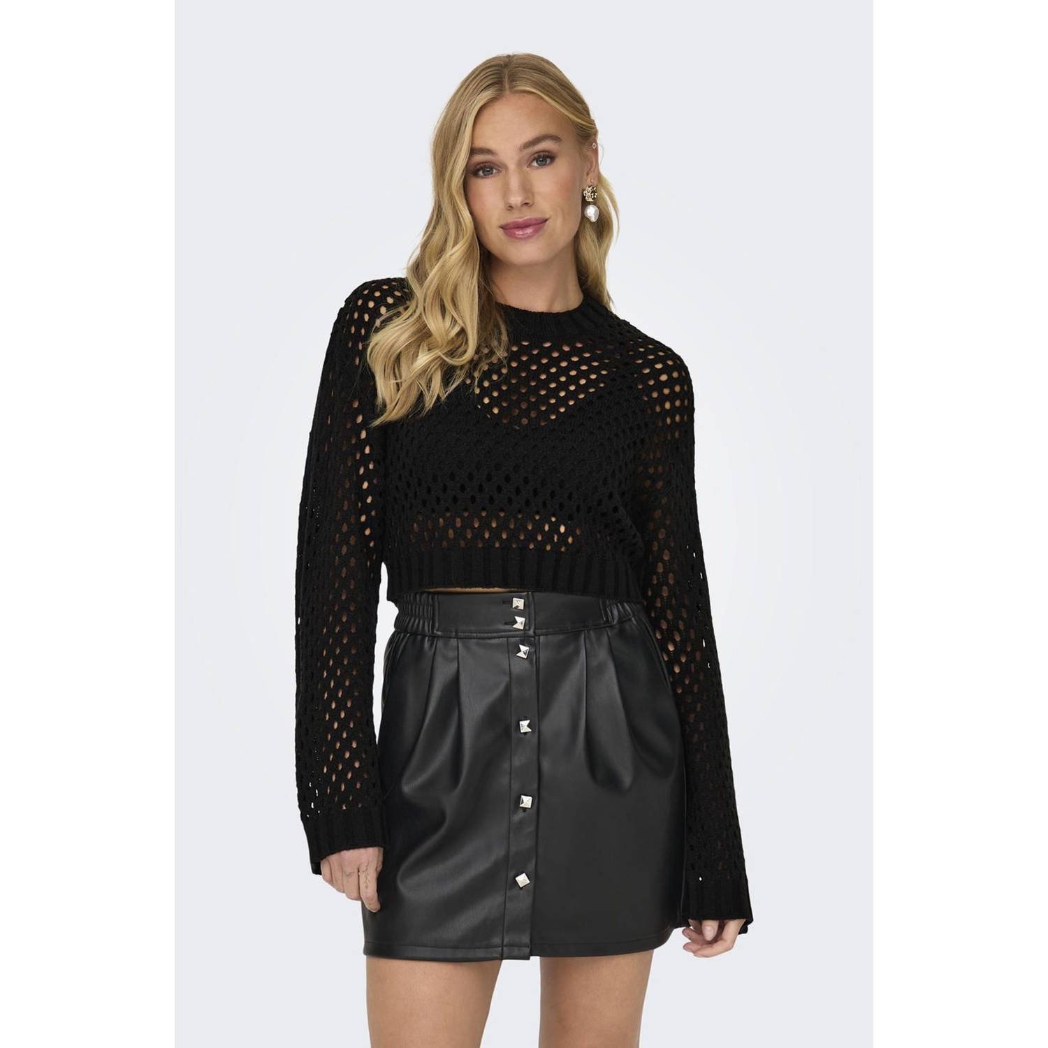 Only Gebreide trui ONLSMILLA SHORT PULLOVER L S KNT NOOS