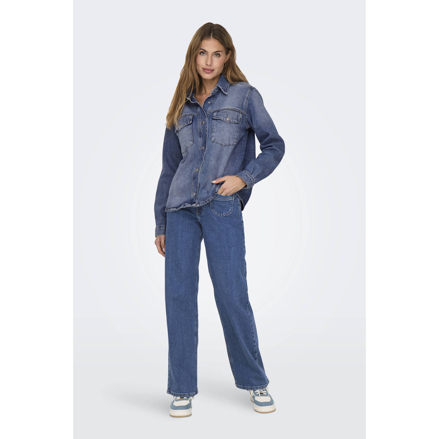 ONLY blouse medium blue denim