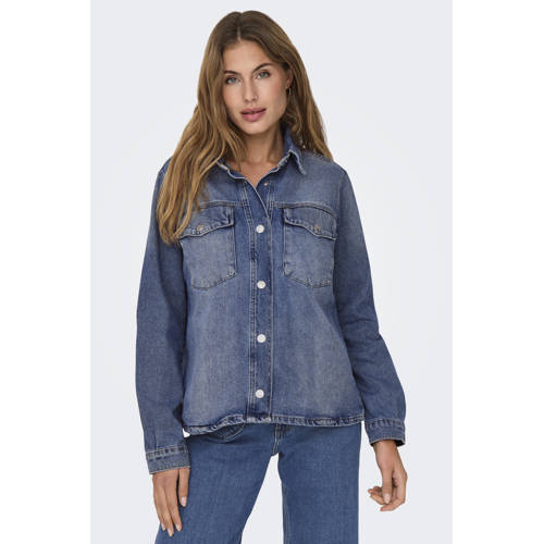 ONLY blouse medium blue denim afbeelding