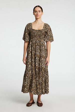 midi jurk panterprint