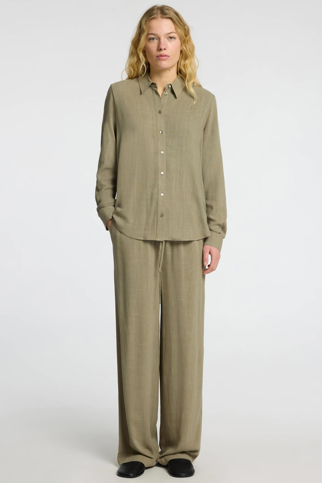 Selected straight high waist casual broek