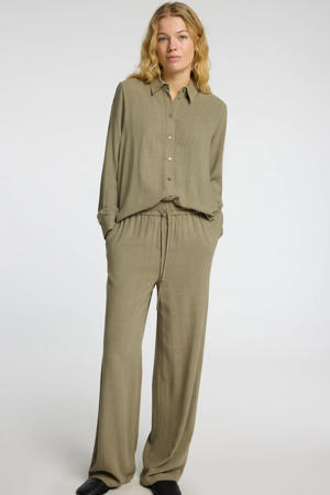 straight high waist casual broek
