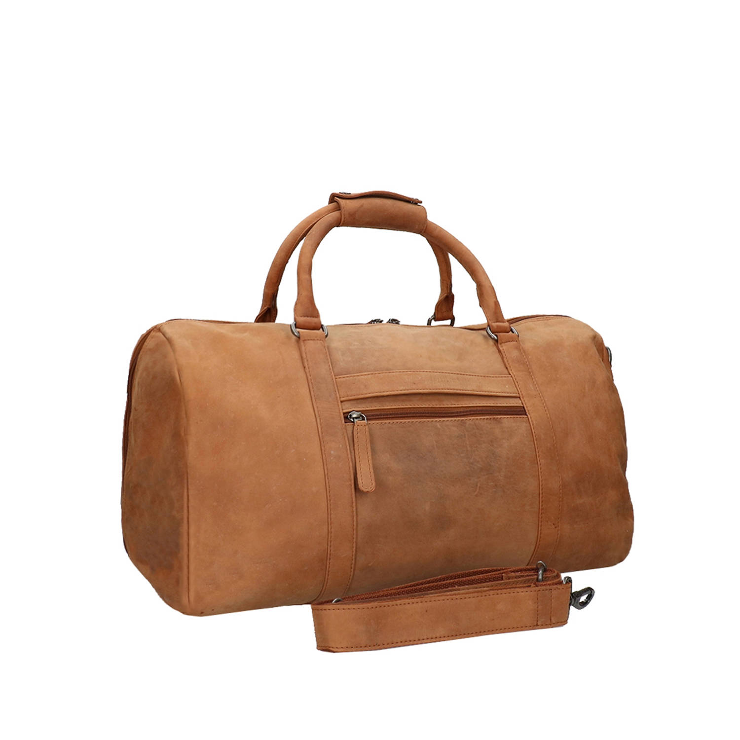 Travelbags leren reistas The Base cognac