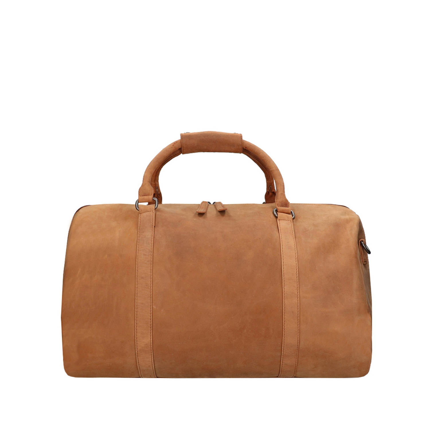 Travelbags leren reistas The Base cognac