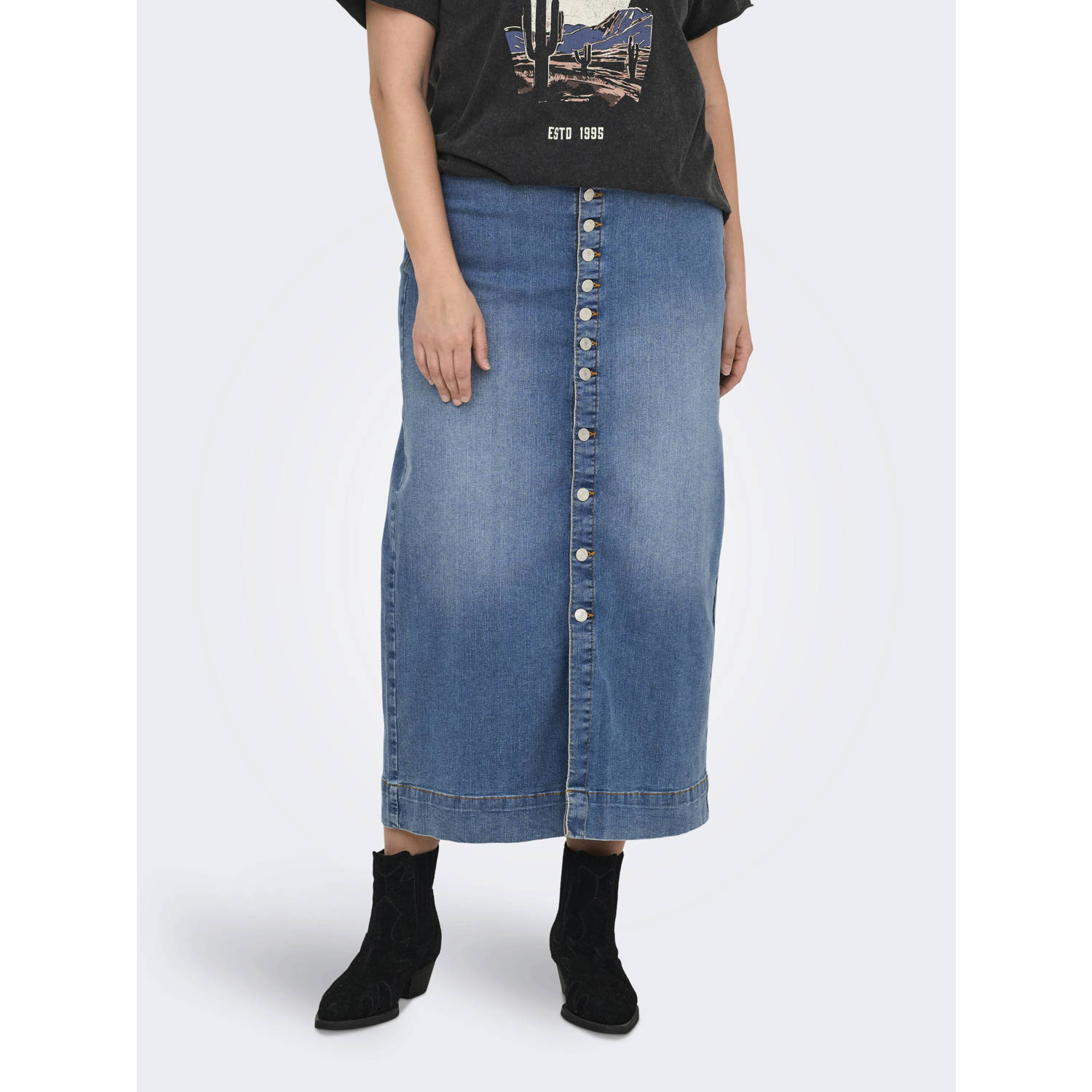ONLY CARMAKOMA spijkerrok medium blue denim