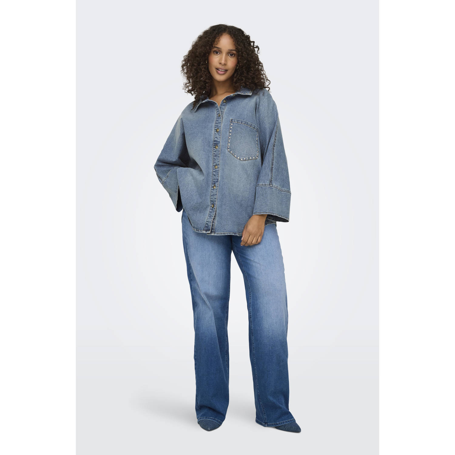 ONLY CARMAKOMA blouse medium blue denim