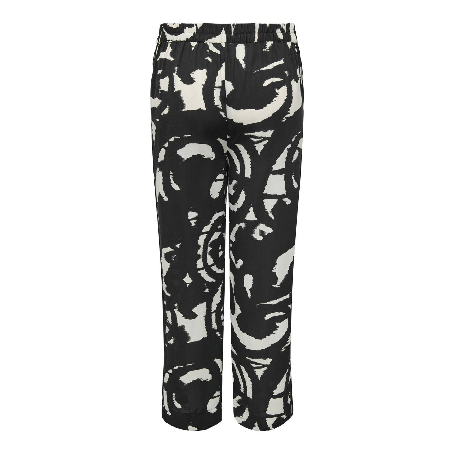 ONLY CARMAKOMA wide leg regular waist broek zwart