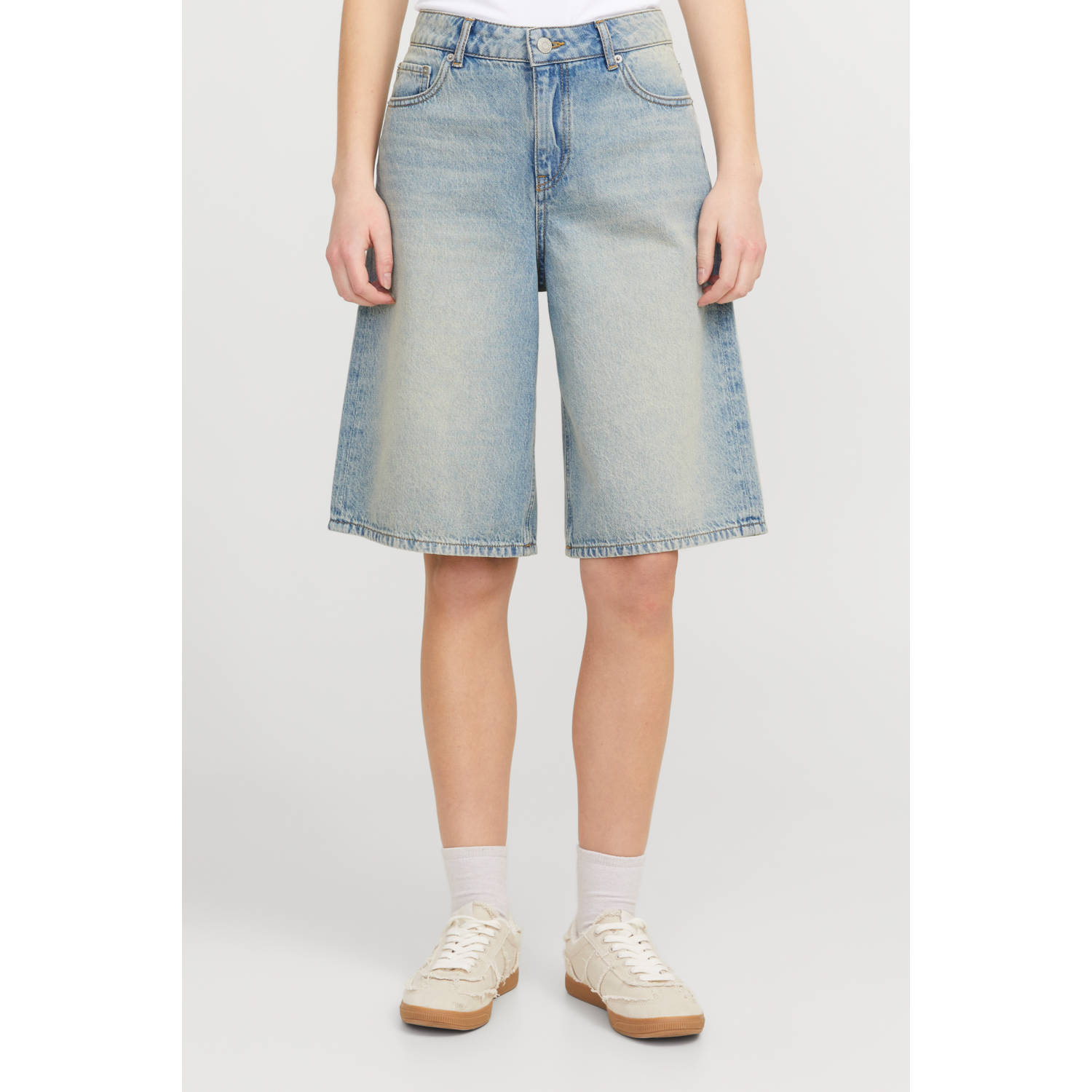 JJXX regular waist denim short light blue denim