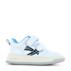 leren sneakers wit/blauw