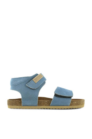   suède sandalen blauw