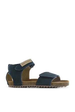 suède sandalen donkerblauw
