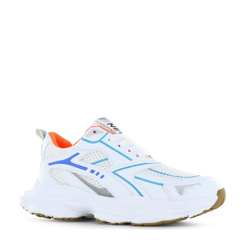 Wit en blauwe jongens Shoesme chunky sneakers met veters