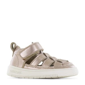 leren sandalen roségoud