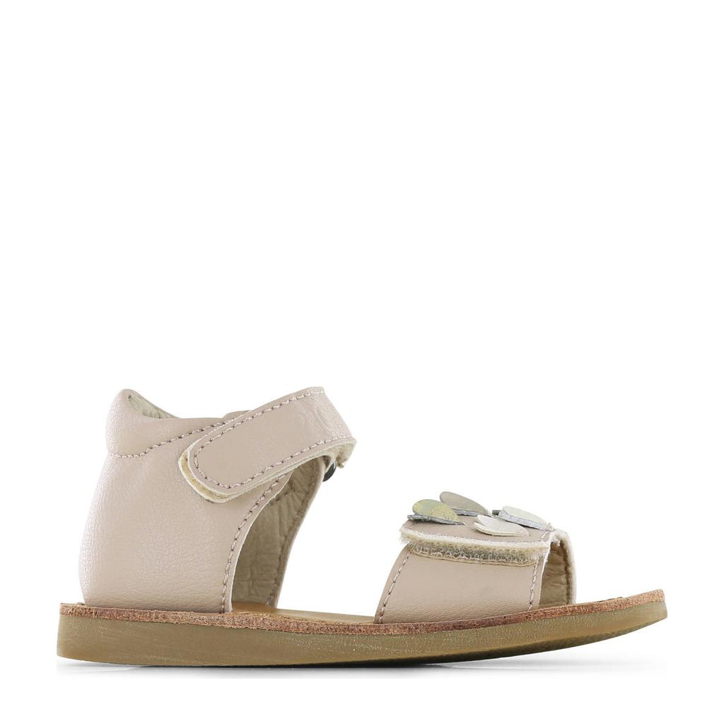 Beige meisjes Shoesme leren sandalen met klittenband
