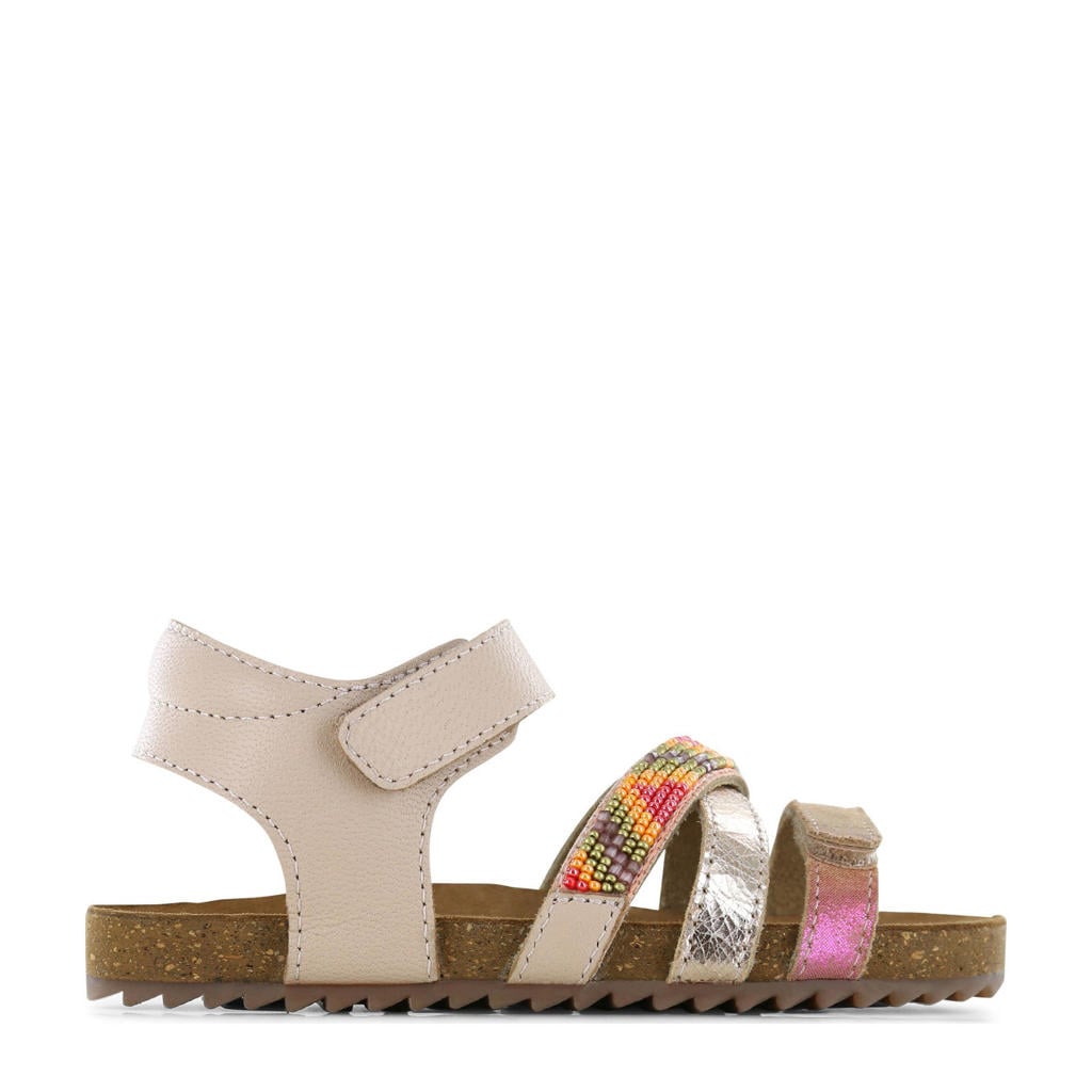 Roze meisjes Shoesme leren sandalen met klittenband