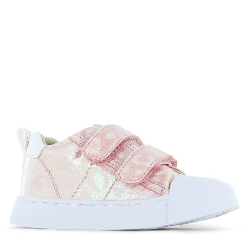 Shoesme leren sneakers roze metallic