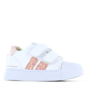   leren sneakers wit/roze