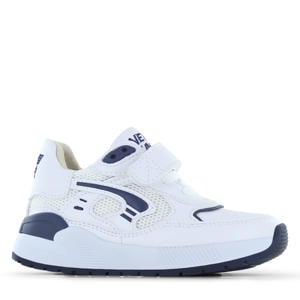 leren sneakers wit/blauw