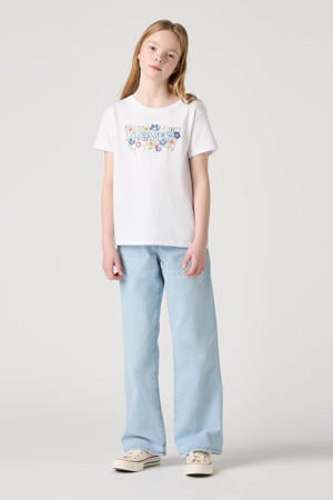 wide leg jeans light blue denim