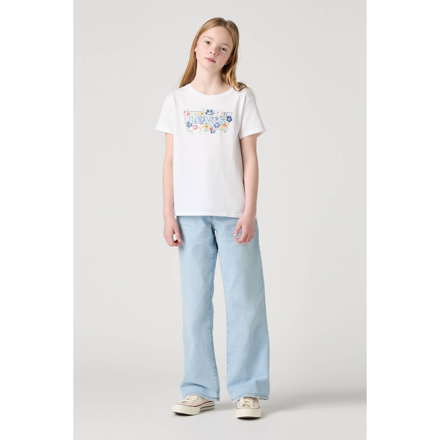 Levi's Kids wide leg jeans light blue denim