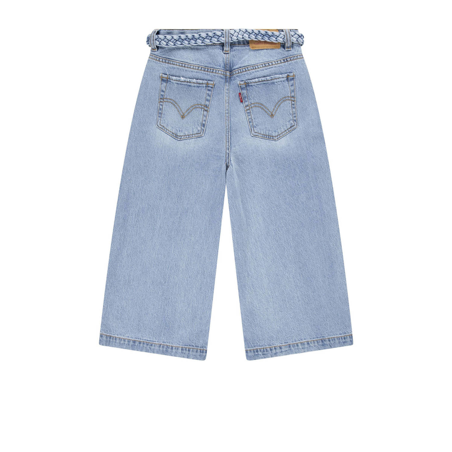 Levi's Kids wide leg high waist cropped jeans light blue denim