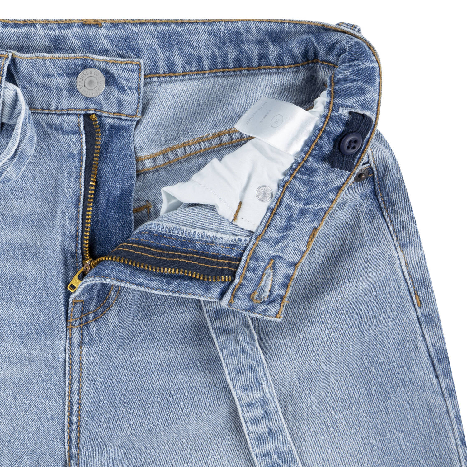 Levi's Kids wide leg high waist cropped jeans light blue denim