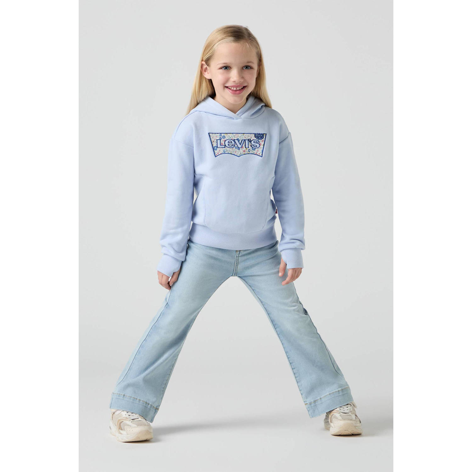 Levi's Kids flared high waist jeans light blue denim