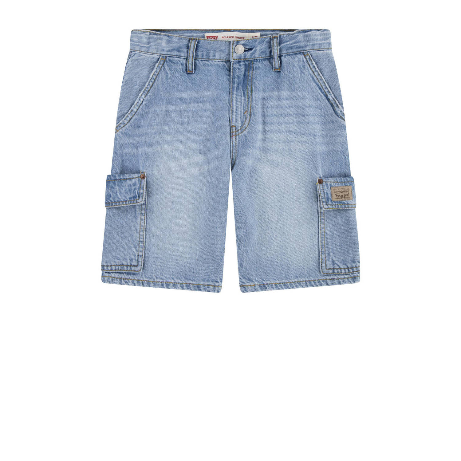 Levi's Kids relaxed cargo short light blue denim