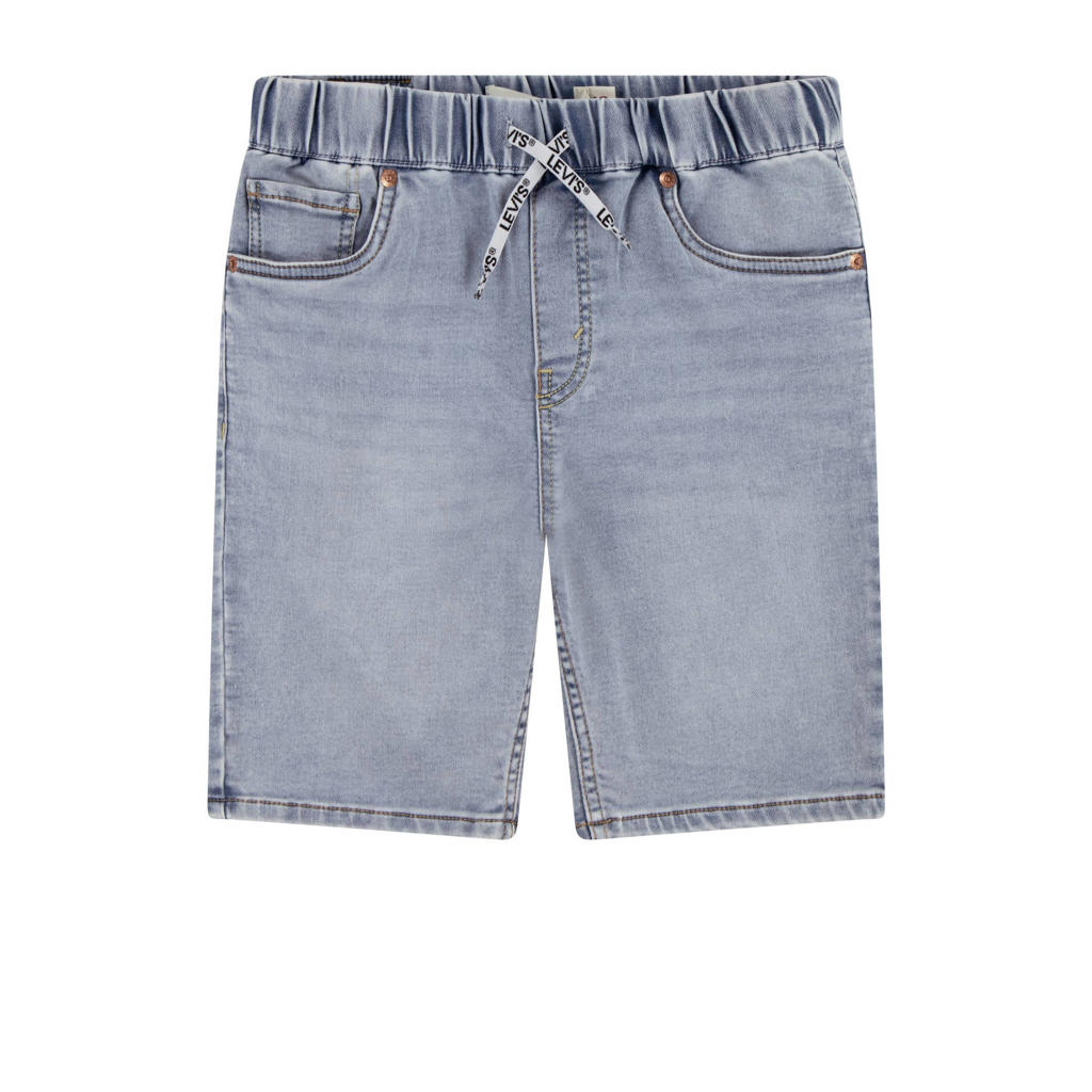 Light blue denim jongens Levi's Kids skinny short van denim met regular waist, elastische tailleband met koord en effen