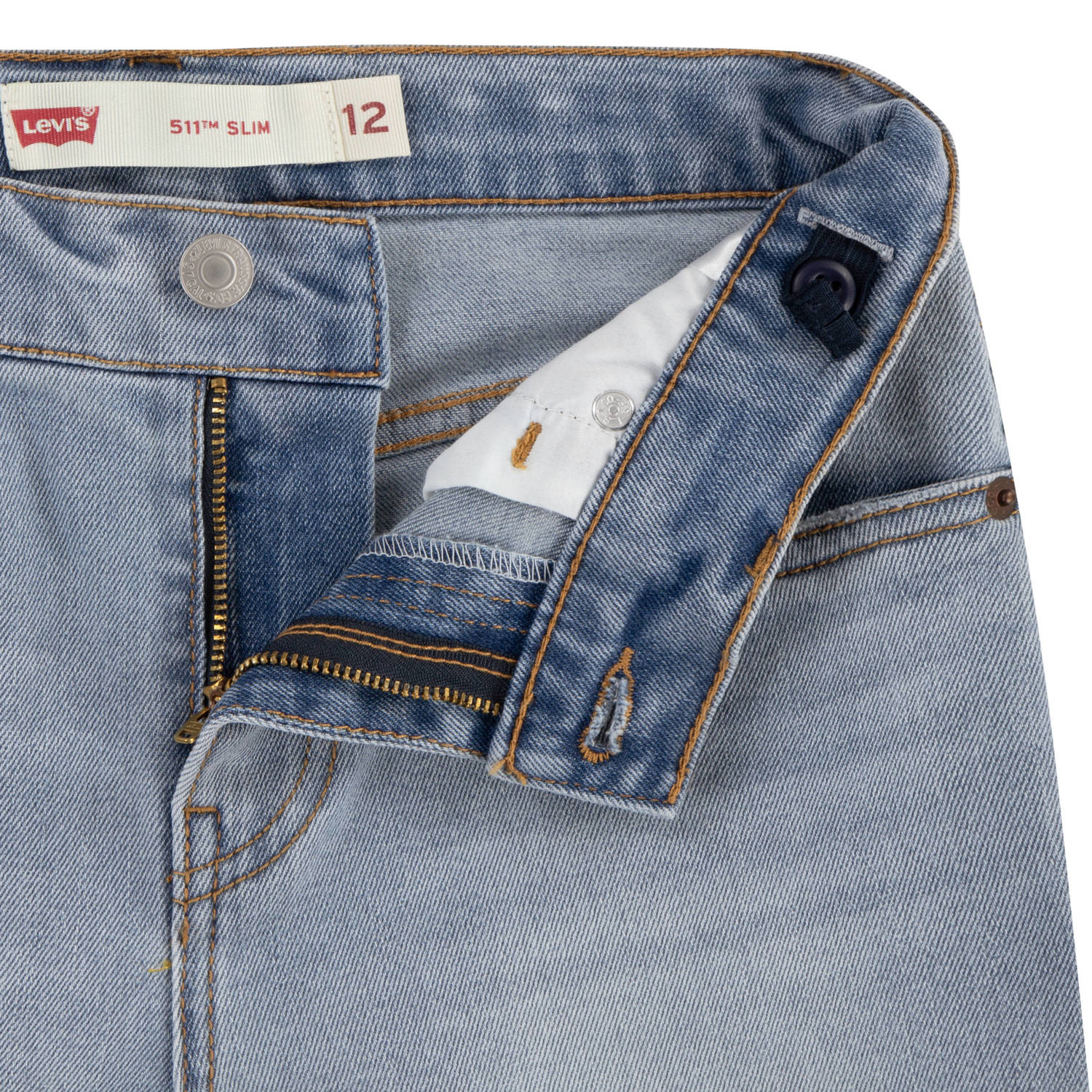 Levi's Kids slim bermuda short light blue denim