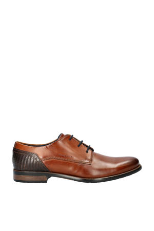   leren veterschoenen cognac