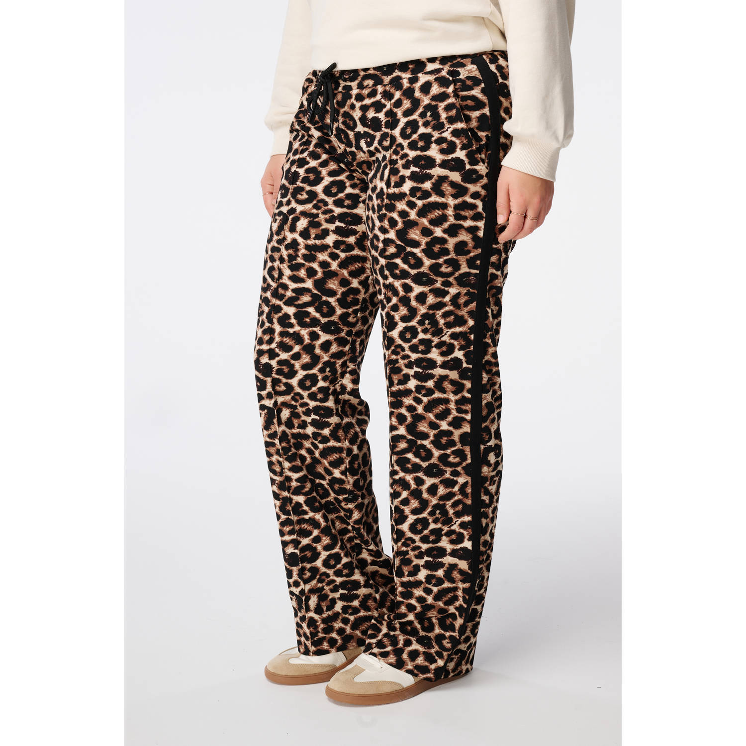 MS Mode wide leg regular waist broek bruin