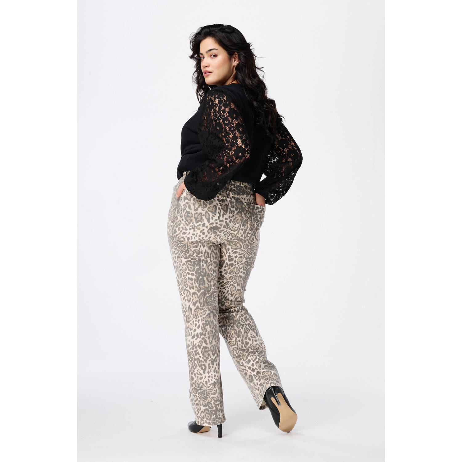 MS Mode regular jeans waist bruin