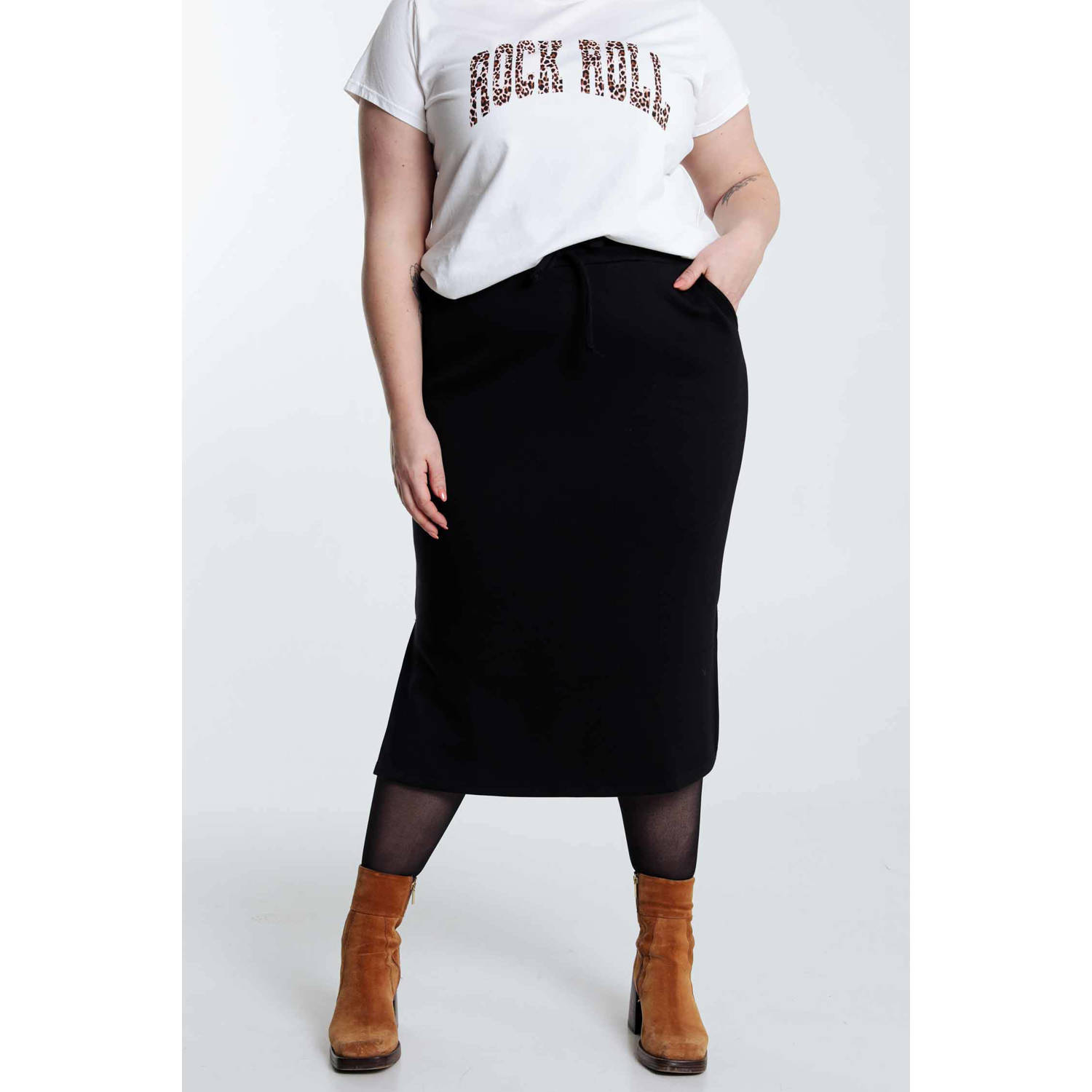 Paprika midi rok zwart
