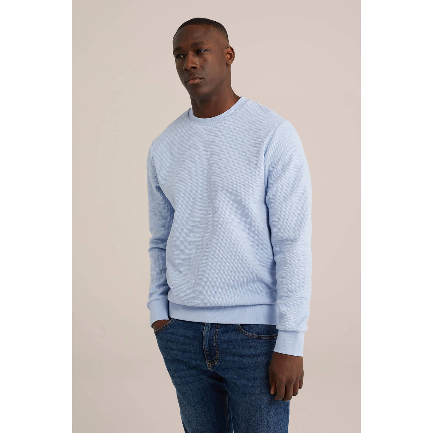 WE Fashion sweater gebreid lichtblauw