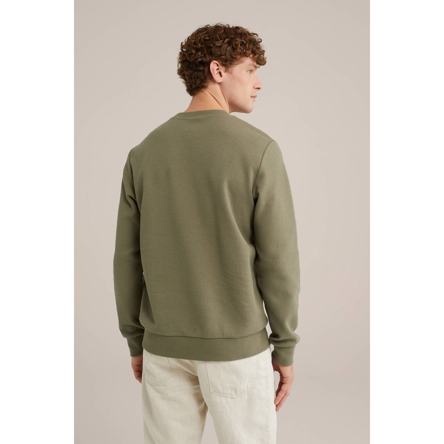 WE Fashion sweater gebreid olijfgroen