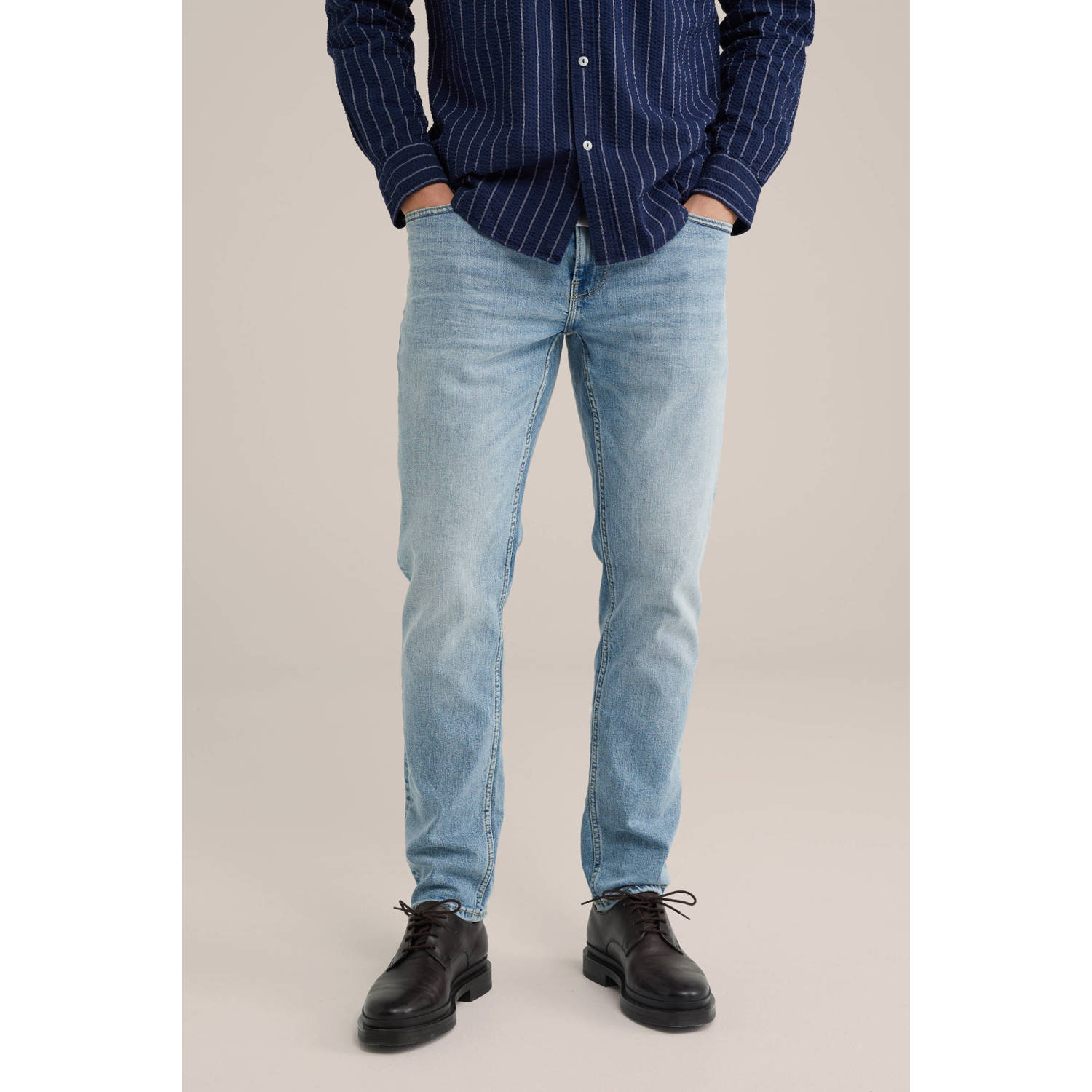 WE Fashion Blue Ridge slim fit jeans light blue denim